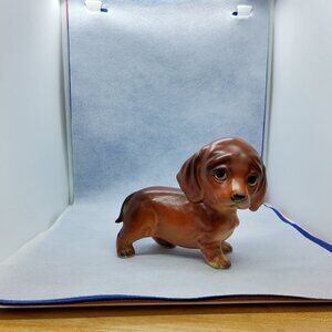 Vintage sad Dachshund Dog Puppy Figurine Japan  Weiner dog